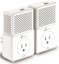 Load image into Gallery viewer, TP-Link AV1000 Gigabit Powerline ethernet Adapter kit, Power Outlet Pass-through, Powerline speeds Up to 1000Mbps (TL-PA7010P KIT) (Renewed)
