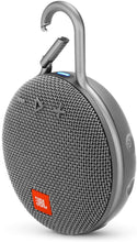 Load image into Gallery viewer, JBL Clip 3 Portable IPX7 Waterproof Wireless Bluetooth Speaker Built-in Carabiner, Noise-Canceling Speakerphone Microphone, Gray (Renewed)
