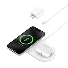 Load image into Gallery viewer, Belkin 3-in-1 MagSafe-Compatible Wireless Charging Pad with Qi2 15W - iPhone Charger - Fast Charging Wireless Charging Station for iPhone 17, 16, &amp; 15 Series, AirPods, Apple Watch, &amp; More - Black
