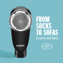 Load image into Gallery viewer, Conair Fabric Shaver and Lint Remover, Rechargeable Portable Fabric Shaver, Black
