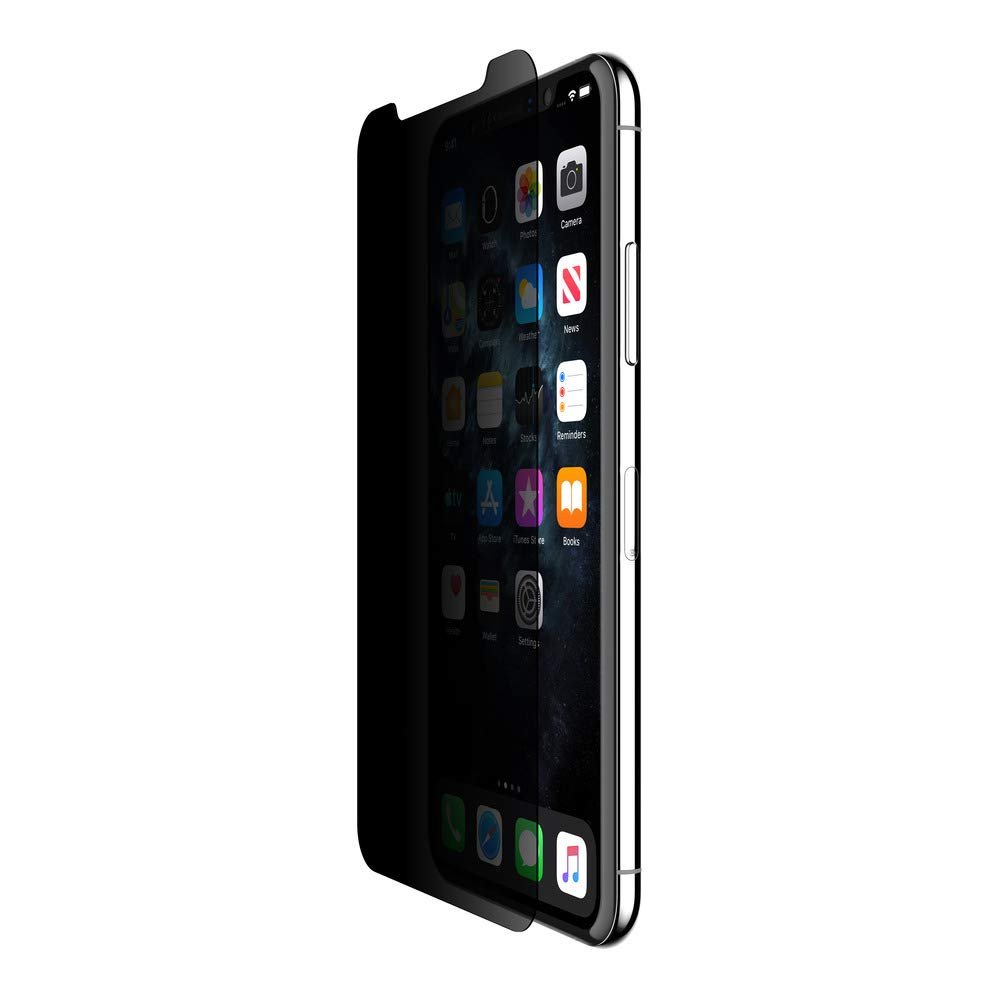Belkin SCREENFORCE Tempered Glass Privacy Screen Protector for iPhone Xs Max, iPhone 11 Pro Max, OVA005zz