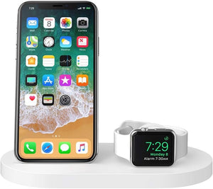 Belkin 3-In-1 Wireless Charging Station - Fast Wireless Charging For Apple Iphone 14, Iphone 13 & Iphone 12 Series & Apple Watch (All Series) - With Additional USB A Port For Multiple Devices (White)