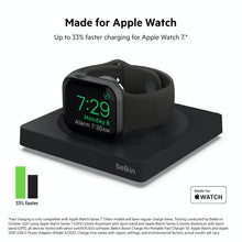 Load image into Gallery viewer, Belkin Apple Watch Charger - Fast Wireless Charging Pad - Travel Charger with Nightstand Mode W/USB-C Cable Included for Apple Watch (Compatible with All Models) - Black
