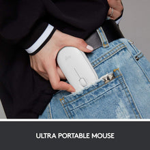Load image into Gallery viewer, Logitech Pebble Wireless Mouse, Bluetooth or 2.4 GHz with USB Mini-Receiver, Silent, Slim Computer Mouse with Quiet Click for Laptop/Notebook/PC/Mac - White (Renewed)
