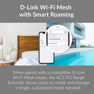 D-Link WiFi Router AC1200 High Power Gigabit Ethernet Dual Band Mesh Wireless Internet for Home Gaming Parental Control Wi-Fi (DIR-1260)