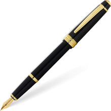 Load image into Gallery viewer, Cross Bailey Light Polished Black Resin and Gold Tone Extra Fine Nib Fountain Pen
