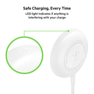 Belkin Magnetic Wireless Charger (Power Supply Not Included) Compatible with MagSafe with 2M (6ft) Extra-Long Cable Qi Charging Pad for iPhone 12,