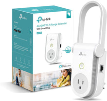 Load image into Gallery viewer, Kasa AC1200 Wi-Fi Range Extender Smart Plug by TP-Link - Fast AC1200 Wi-Fi Extender/Repeater with Built-In Smart Plug, No Hub Required, Works With Alexa and Google Assistant (RE370K)
