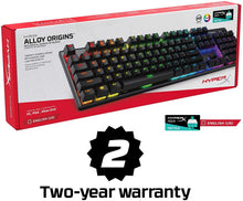 Load image into Gallery viewer, HyperX Alloy Origins - Mechanical Gaming Keyboard, Software-Controlled Light &amp; Macro Customization, Compact Form Factor, RGB LED Backlit - Tactile HyperX Aqua Switch (Renewed)
