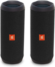 Load image into Gallery viewer, JBL Flip 4 Portable Waterproof Bluetooth Speaker - Pair - Black (Factory Renewed)
