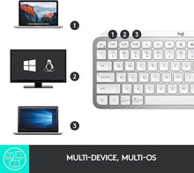 Load image into Gallery viewer, Logitech MX Keys Mini Minimalist Wireless Illuminated Keyboard, Compact, Bluetooth, Backlit, USB-C, Compatible with Apple macOS, iOS, Windows, Linux, Android, Metal Build - Pale Gray (Renewed)
