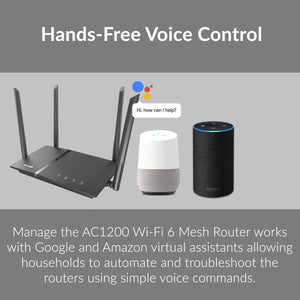 D-Link WiFi Router AC1200 High Power Gigabit Ethernet Dual Band Mesh Wireless Internet for Home Gaming Parental Control Wi-Fi (DIR-1260)
