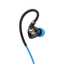Load image into Gallery viewer, JLab Fit 2.0 Bluetooth Enabled Wireless Sports Earbuds, Bluetooth 4.1, 10mm Titanium Drivers, 6 Hour Battery Life, IP55 Sweatproof, Flexible Memory Wire, Blue
