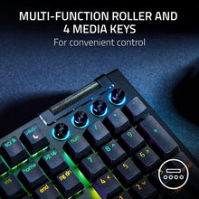 Load image into Gallery viewer, Razer BlackWidow V4 Mechanical Gaming Keyboard: Green Switches Tactile &amp; Clicky - Chroma RGB - 6 Dedicated Macro Keys - Magnetic Wrist Rest - Doubleshot ABS Keycaps - Multi-Function Roller &amp;Media Keys
