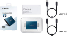 Load image into Gallery viewer, SAMSUNG T5 Portable SSD 500GB - Up to 540MB/s - USB 3.1 External Solid State Drive, Black (MU-PA500B/AM)
