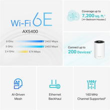 Load image into Gallery viewer, TP-Link Deco AXE5400 Tri-Band WiFi 6E Mesh System(Deco XE75) - Covers up to 5500 Sq.Ft, Replaces WiFi Router and Extender, AI-Driven Mesh, New 6GHz Band (Renewed)
