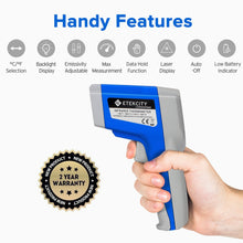 Load image into Gallery viewer, Etekcity Digital Thermometers Non-contact-58°F ~1022°F (-50°C ~ 550°C) ith Adjustable Emissivity &amp; Max Measure for Meat Refrigerator Pool Oven, Blue
