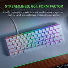 Load image into Gallery viewer, Razer Huntsman Mini 60% Gaming Keyboard: Clicky Optical Switches - Rapid Trigger Mode - Chroma RGB Lighting - PBT Keycaps - Onboard Memory - Snap Tap - White (Renewed)
