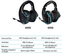 Load image into Gallery viewer, Logitech G935 Gaming Headset Kabellos mit 7.1 Surround Sound/Lightsync
