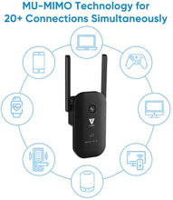Load image into Gallery viewer, VANIN WiFi Range Extender -1200Mbps WiFi Repeater Wireless Signal Booster 2.4 &amp; 5GHz Dual Band WiFi Extender with 2 Gigabit Ethernet Port, AP &amp; Router Mode, 360°Full Coverage, Simple Setup (Renewed)
