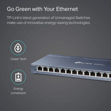 Load image into Gallery viewer, TP-Link Port Gigabit Ethernet Network Switch | Desktop/Wall-Mount | Lifetime Protection | Fanless | Sturdy Metal w/Shielded Ports | Traffic Optimization | Unmanaged (TL-SG116)
