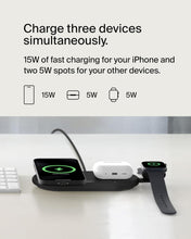 Load image into Gallery viewer, Belkin 2-in-1 Wireless Charging Pad w/ Qi2 15W + Additional USB-C Port - MagSafe-Compatible Charger, Charging Station for iPhone 16 &amp; 15 Series, Samsung Galaxy S25 Series, AirPods, &amp; More - White
