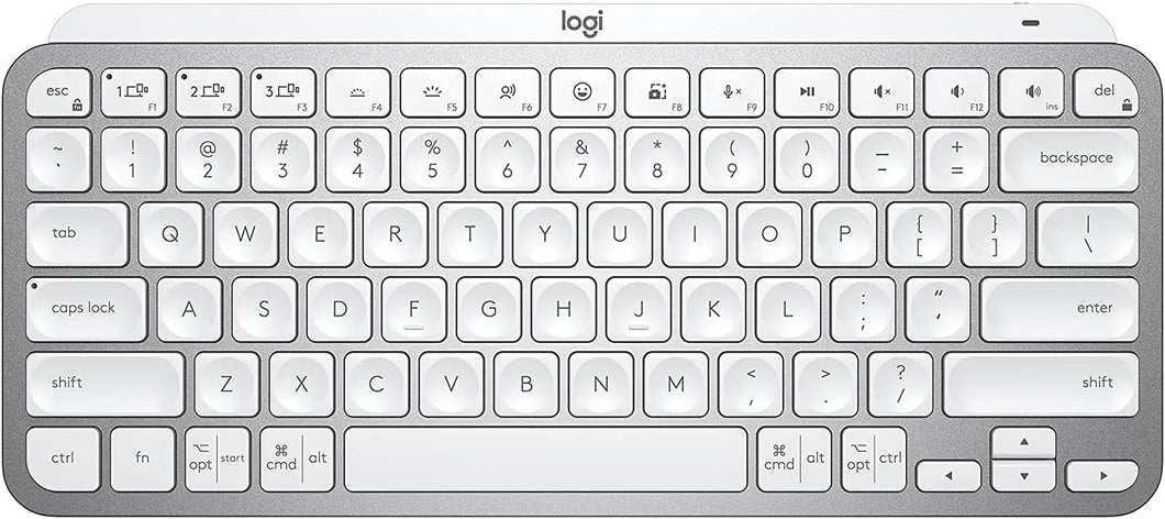 Logitech MX Keys Mini Minimalist Wireless Illuminated Keyboard, Compact, Bluetooth, Backlit, USB-C, Compatible with Apple macOS, iOS, Windows, Linux, Android, Metal Build - Pale Gray (Renewed)