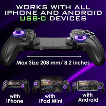 Load image into Gallery viewer, ELO Vagabond Mobile Gaming Controller - iPhone 15/16, iPad Mini &amp; Android Phone Controller (USBC) - Call of Duty Mobile, PS Remote Play, Xbox Cloud Gaming &amp; More - MFI Certified Phone Game Controller
