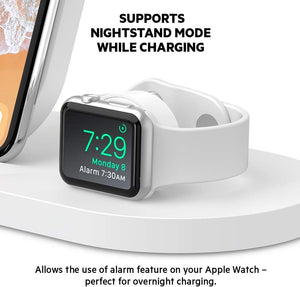 Belkin 3-In-1 Wireless Charging Station - Fast Wireless Charging For Apple Iphone 14, Iphone 13 & Iphone 12 Series & Apple Watch (All Series) - With Additional USB A Port For Multiple Devices (White)