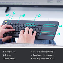 Load image into Gallery viewer, Logitech - Keyboard with Touchpad Logitech K400 Plus Black
