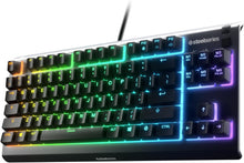 Load image into Gallery viewer, SteelSeries Apex 3 TKL RGB Gaming Keyboard – Tenkeyless Compact Form Factor - 8-Zone RGB Illumination – IP32 Water &amp; Dust Resistant – Whisper Quiet Gaming Switch – Gaming Grade Anti-Ghosting,Black

