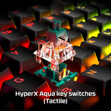 Load image into Gallery viewer, HyperX Alloy Origins - Mechanical Gaming Keyboard, Software-Controlled Light &amp; Macro Customization, Compact Form Factor, RGB LED Backlit - Tactile HyperX Aqua Switch (Renewed)
