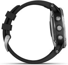 Load image into Gallery viewer, Garmin fēnix 5 Plus, Premium Multisport GPS Smartwatch, Features Color Topo Maps, Heart Rate Monitoring, Music and Pay, Black/Silver, Europe
