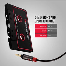 Load image into Gallery viewer, Monster iCarPlay Cassette Adapter 800 for iPod and iPhone -3 feet
