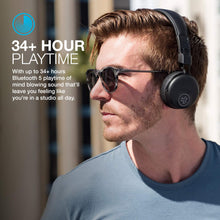 Load image into Gallery viewer, JLab Studio ANC On-Ear Wireless Headphones, Black, 34+ Hour Bluetooth 5 Playtime, 28+ Hour with Active Noise Cancellation, EQ3 Custom Sound, Ultra-Plush Faux Leather &amp; Cloud Foam Cushions
