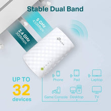 Load image into Gallery viewer, TP-Link AC750 WiFi Range Extender - Dual Band Cloud App Control Up to 750Mbps, One Button Setup Repeater, Internet Booster, Access Point Smart Home &amp; Alexa Devices (RE220) (Renewed)
