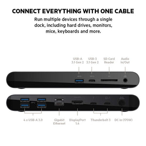 Belkin Thunderbolt 3 Dock Pro w/ Thunderbolt 3 Cable - USB-C Hub - USB-C Docking Station for MacOS & Windows, Dual 4K @60Hz, 40Gbps Transfer Speed, 85W Upstream Charging, w/ Ethernet, SD & Audio Ports