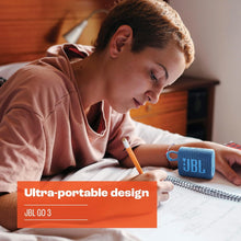 Load image into Gallery viewer, JBL Go 3 Eco: Portable Speaker with Bluetooth, Built-in Battery, Waterproof and Dustproof Feature - Green (Renewed)

