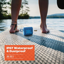 Load image into Gallery viewer, JBL Go 3 Eco: Portable Speaker with Bluetooth, Built-in Battery, Waterproof and Dustproof Feature - Green (Renewed)
