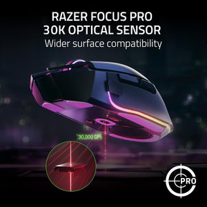 Razer Basilisk V3 Pro Customizable Wireless Gaming Mouse: Fast Optical Switches Gen-3 - HyperScroll Tilt Wheel - Chroma RGB - 11 Programmable Buttons - Focus Pro 30K Sensor - Classic Black