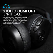 Load image into Gallery viewer, JLab Studio ANC On-Ear Wireless Headphones, Black, 34+ Hour Bluetooth 5 Playtime, 28+ Hour with Active Noise Cancellation, EQ3 Custom Sound, Ultra-Plush Faux Leather &amp; Cloud Foam Cushions
