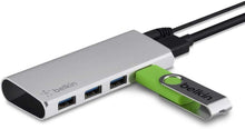 Load image into Gallery viewer, Belkin USB-IF Certified USB 3.0 4-Port Hub with 1-Meter USB Type C (USB-C) to Micro-B Cable
