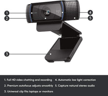 Load image into Gallery viewer, Logitech HD Pro Webcam C920, 1080p Widescreen Video Calling and Recording-(Renewed)
