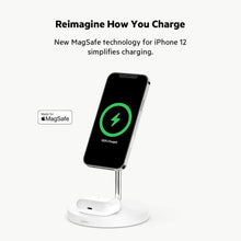 Load image into Gallery viewer, Belkin MagSafe 2-in-1 Wireless Charging Stand for Apple iPhone 16, iPhone 15, iPhone 14, &amp; iPhone 13 Series &amp; AirPods - MagSafe Fast Charging Station for Multiple Devices - Black
