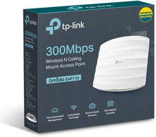 Load image into Gallery viewer, TP-LINK EAP115 V4TP-Link N300 Wireless Access Point – PoE Powered, Free Managing Software, Free Facebook/SMS Registration Portal(EAP115), White (Renewed)
