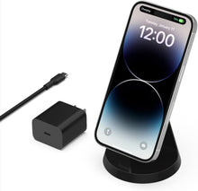 Load image into Gallery viewer, Belkin Magnetic Wireless Charger, (Power Supply Included) Wireless Charging Stand, Compatible with MagSafe for iPhone 12, 13, Pro, Pro Max, and Mini - Black
