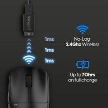 Load image into Gallery viewer, Pulsar Gaming Gears X2 Wireless Gaming Mouse, Ultra Lightweight, Symmetrical, 2.4 Ghz 1 ms, 26000 DPI, Optical Sensor PAW3395, TTC Gold Encoder
