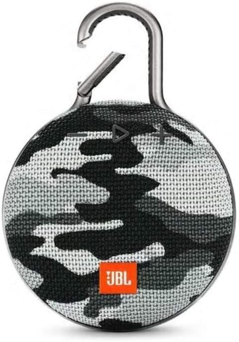 JBL Clip 3 Portable Waterproof Wireless Bluetooth Speaker - Black Camo (Renewed)