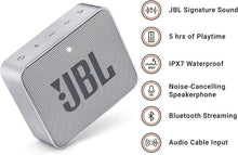 Load image into Gallery viewer, JBL GO2 Portable Bluetooth Speaker with Rechargeable Battery, Waterproof, Built-in Speakerphone, Grey
