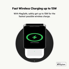 Load image into Gallery viewer, Belkin MagSafe 2-in-1 Wireless Charger, 15W Fast Charging iPhone Charger Stand for iPhone 13, 12, Pro, Pro Max, Mini, AirPods

